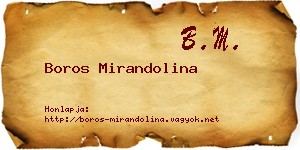 Boros Mirandolina névjegykártya